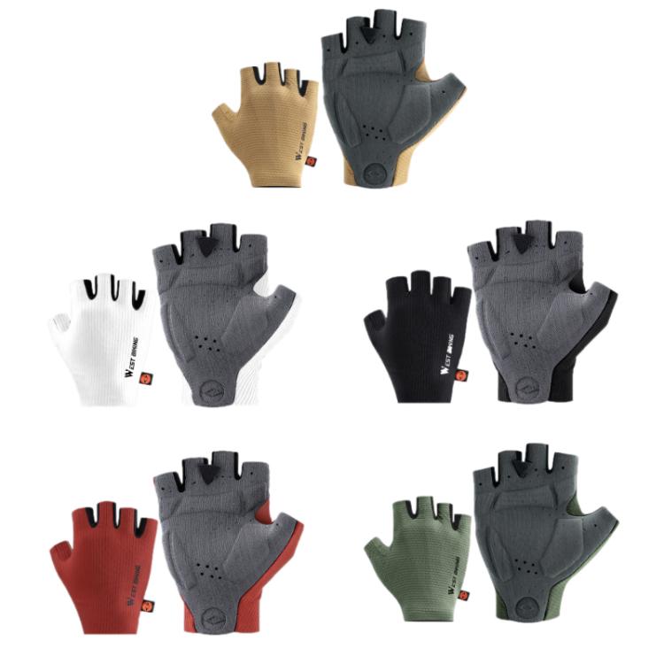 WEST BIKING Cushioned Breathable Non-slip Cycling Training Gloves, Size: L(Red) Secondary image