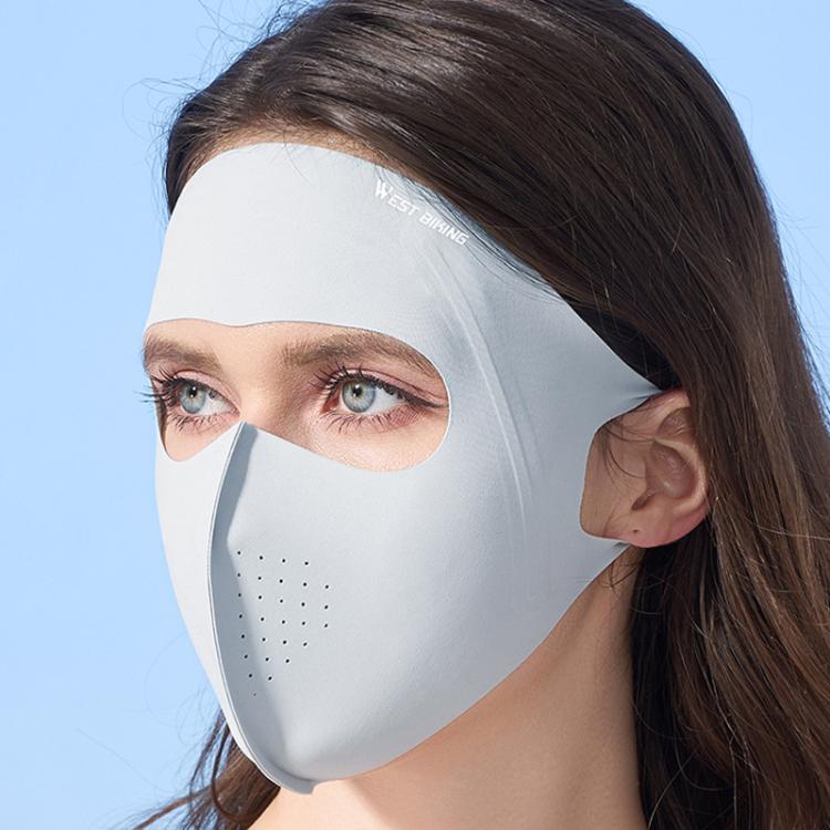 WEST BIKING Sports Cycling Face Mask Ice Silk Breathable Sun Protection Mask, Size: One Size(Gray) - British D'sire Main image