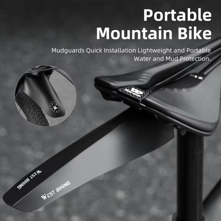 WEST BIKING YP0714043 Bicycle Front And Rear Fenders MTB Mountain Bike Fork Mudguard(Black) - British D'sire