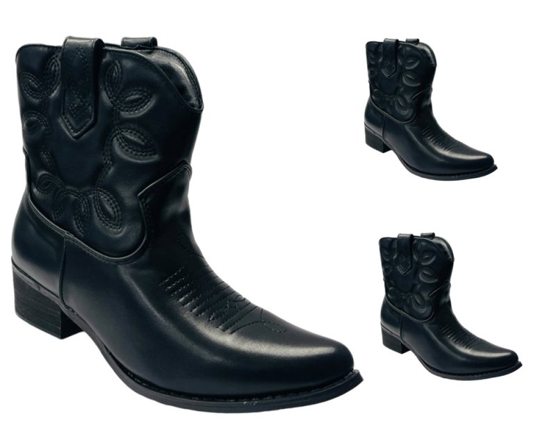 Western Cowboy Embroidered Ankle Boots - Boots - British D'sire Main image