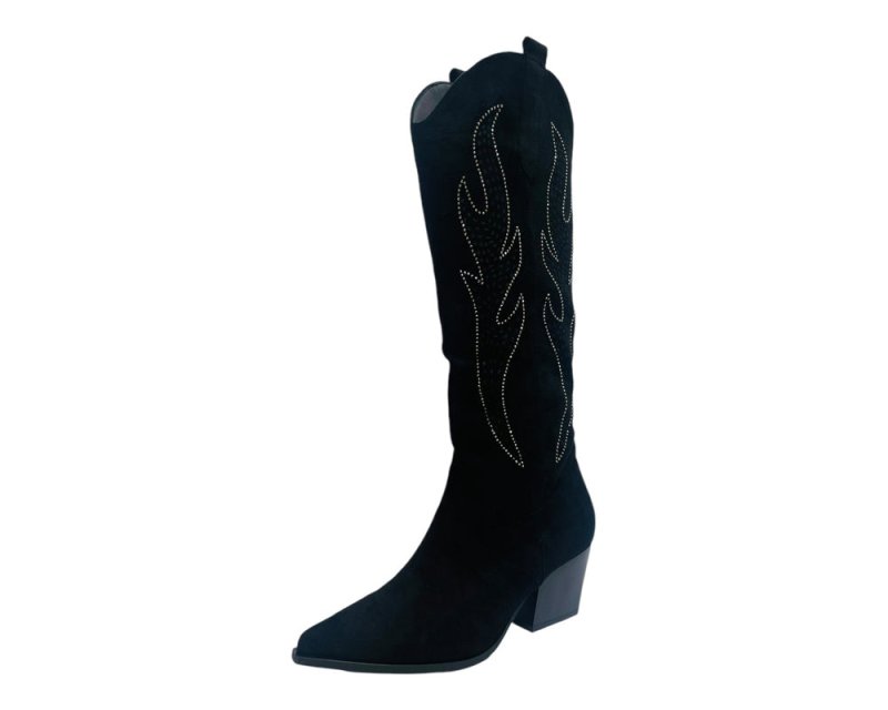Western Cowboy Faux Suede Knee High Boots - Boots - British D'sire