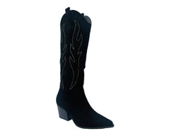 Western Cowboy Faux Suede Knee High Boots - Boots - British D'sire