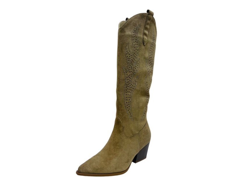 Western Cowboy Faux Suede Knee High Boots - Boots - British D'sire