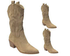Western Embroidered Cowboy Calf Length Boots - Boots - British D'sire