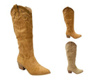 Western Embroidered Knee High Cowboy Boots - Boots - British D'sire