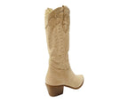Western Embroidered Mid Calf Cowboy Boots - Boots - British D'sire