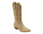 Western Embroidered Mid Calf Cowboy Boots - Boots - British D'sire