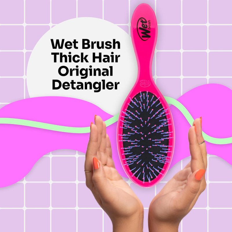 Wet Brush Custom Care Detangler Brush for Thick Hair Pink - Hair Brush - British D'sire