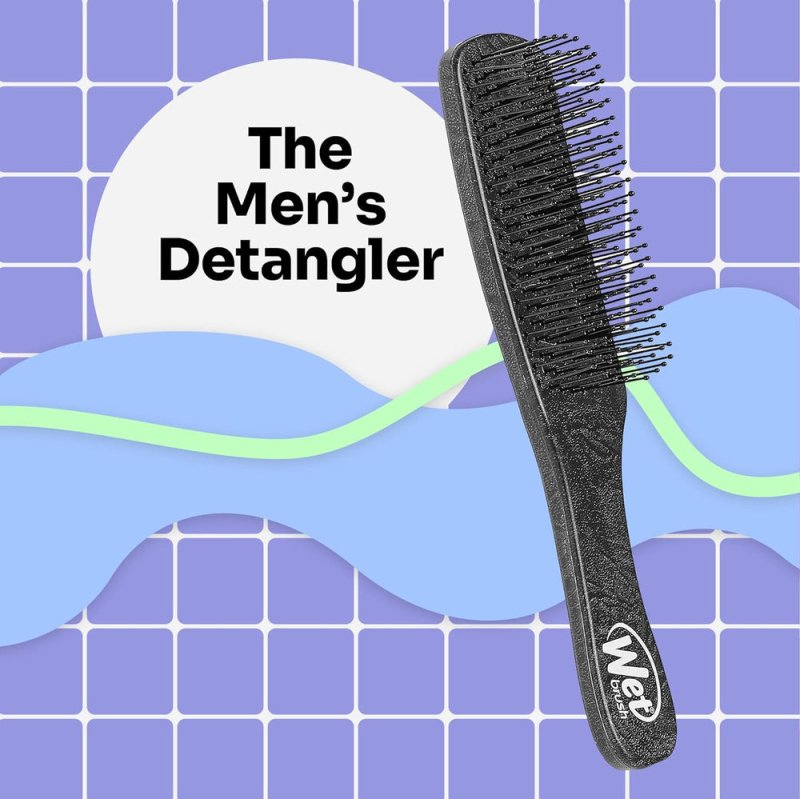 Wet Brush Men's Detangler Black Leather Hair Brush - Hair Brush - British D'sire