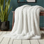 Cuddly Extra Fluffy Throw Ultra Soft Plush Blanket for Sofa Bed Home Decor - White