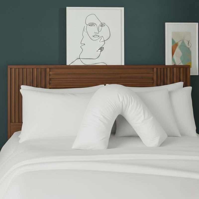V Shape Pillowcase for Support Maternity Pillows Polycotton Easy Care - Mustard