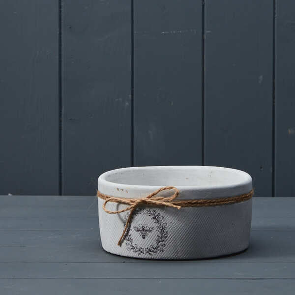 White Bee Bowl Td16cm H7.5cm - Plant Pot - British D'sire