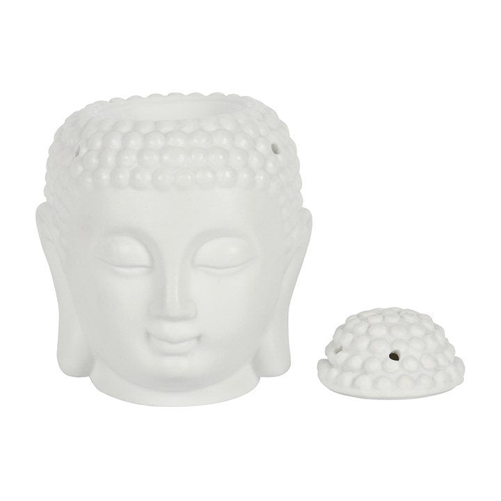 White Buddha Head Oil Burner - British D'sire