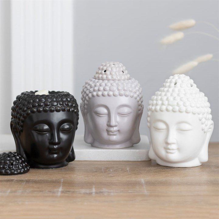 White Buddha Head Oil Burner - British D'sire