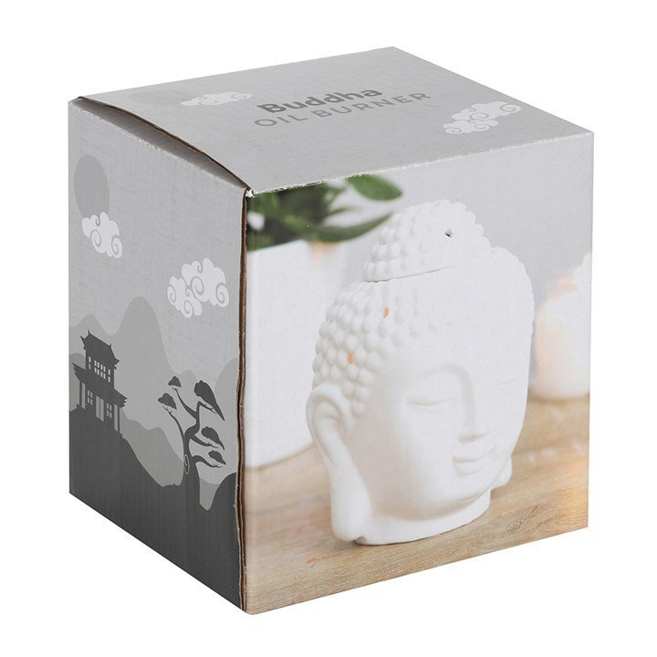 White Buddha Head Oil Burner - British D'sire