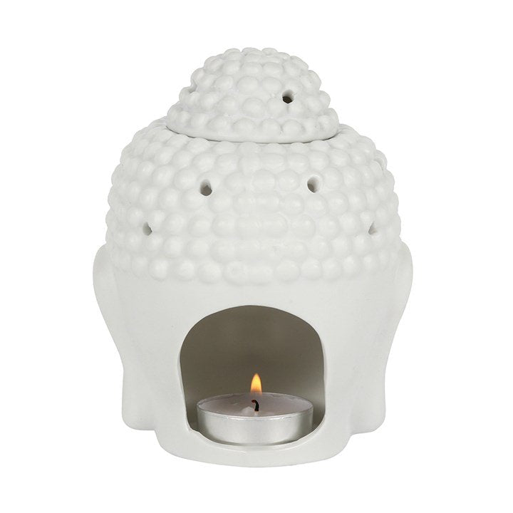 White Buddha Head Oil Burner - British D'sire