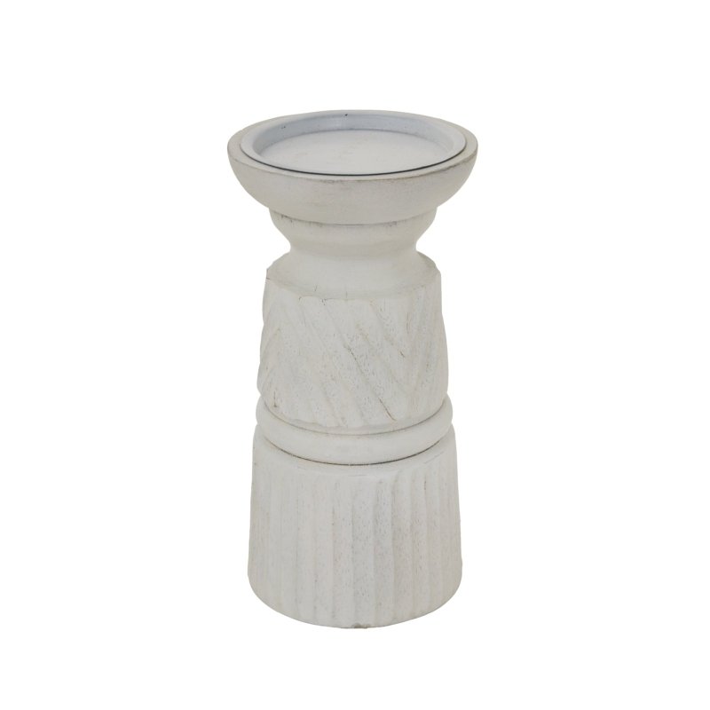 White Carved Candle Holder Decorative Home Accessory - Candle Holder - British D'sire