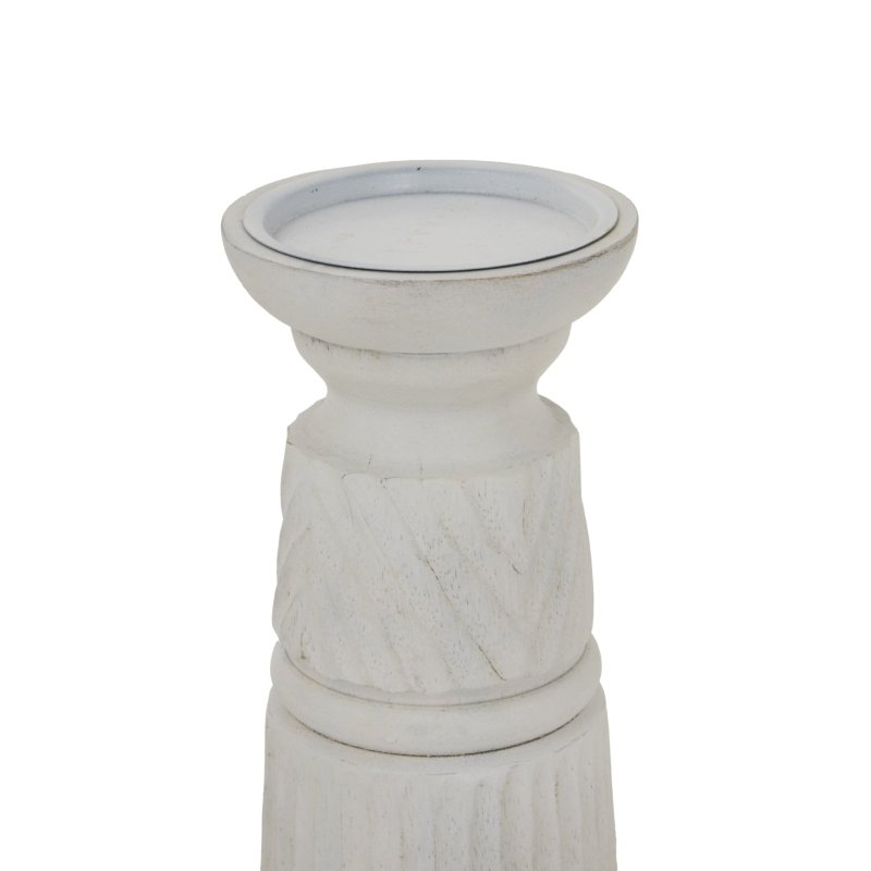 White Carved Candle Holder Decorative Home Accessory - Candle Holder - British D'sire