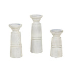 White Carved Candle Holder Decorative Home Accessory - Candle Holder - British D'sire