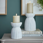 White Carved Hurricane Lantern Decorative Home Lantern - Lanterns - British D'sire