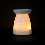 White Ceramic Buddha Face Oil Burner and Wax Warmer - British D'sire