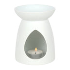White Ceramic Buddha Face Oil Burner and Wax Warmer - British D'sire