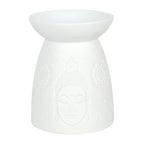 White Ceramic Buddha Face Oil Burner and Wax Warmer - British D'sire
