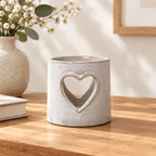 White Ceramic Heart Cut-Out Tealight Holder - Candle Holders - British D'sire
