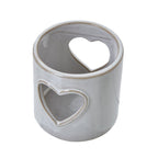White Ceramic Heart Cut-Out Tealight Holder - Candle Holders - British D'sire