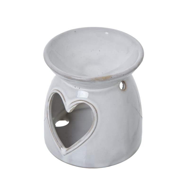 White Ceramic Heart Cut-Out Wax Melt Tealight Holder - Candle Holders - British D'sire