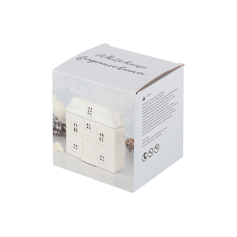 White Ceramic House Oil Burner - Cool Designs Oil Burners - British D'sire