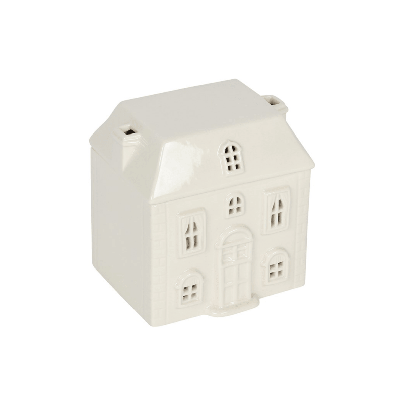 White Ceramic House Oil Burner - Cool Designs Oil Burners - British D'sire