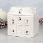 White Ceramic House Oil Burner - Cool Designs Oil Burners - British D'sire