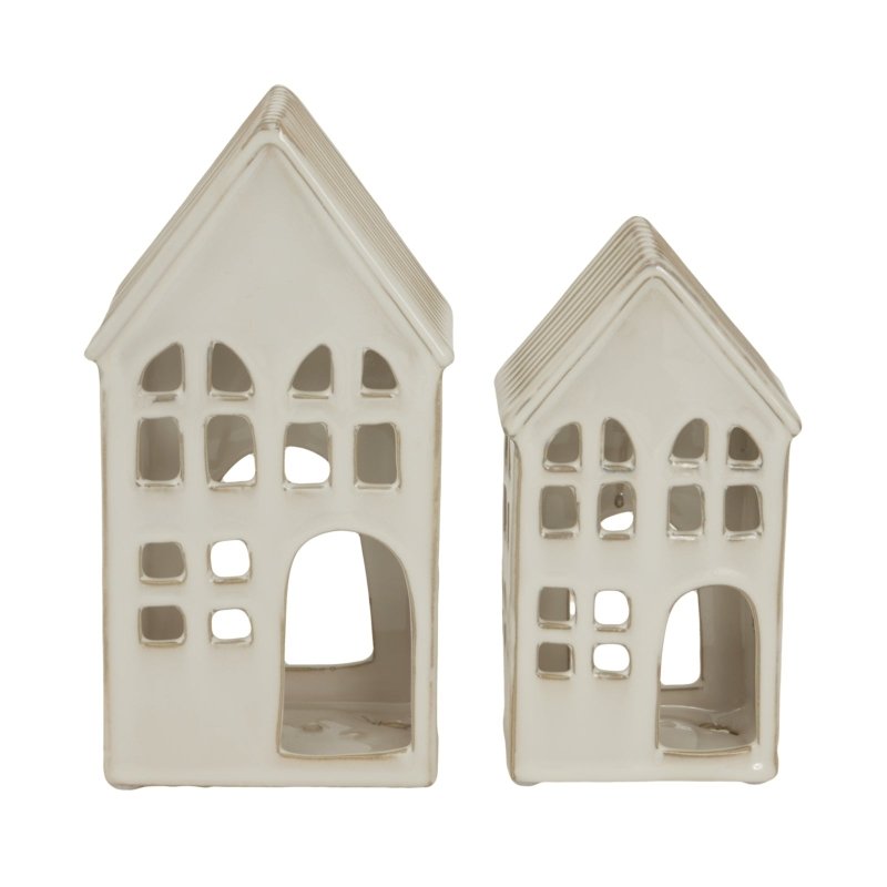 White Ceramic House Tea Light Holder - Candle Holder - British D'sire