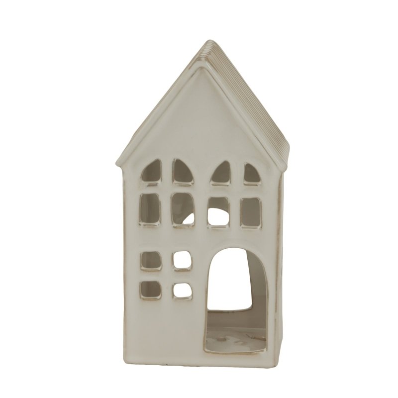 White Ceramic House Tea Light Holder - Candle Holder - British D'sire