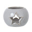 White Ceramic Star Cut-Out Round Tealight Holder - Candle Holder - British D'sire