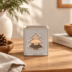 White Ceramic Tree Cut-Out Square Tealight Holder - Candle Holders - British D'sire