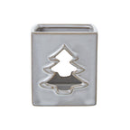 White Ceramic Tree Cut-Out Square Tealight Holder - Candle Holders - British D'sire
