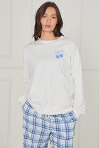 White Cherry Print Pjs - Loungewear - British D'sire