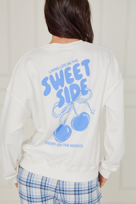 White Cherry Print Pjs - Loungewear - British D'sire