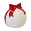 White Christmas Bauble with Red Bow - Christmas Decor - British D'sire