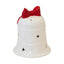 White Christmas Bell with Red Bow LED - Christmas Decor - British D'sire