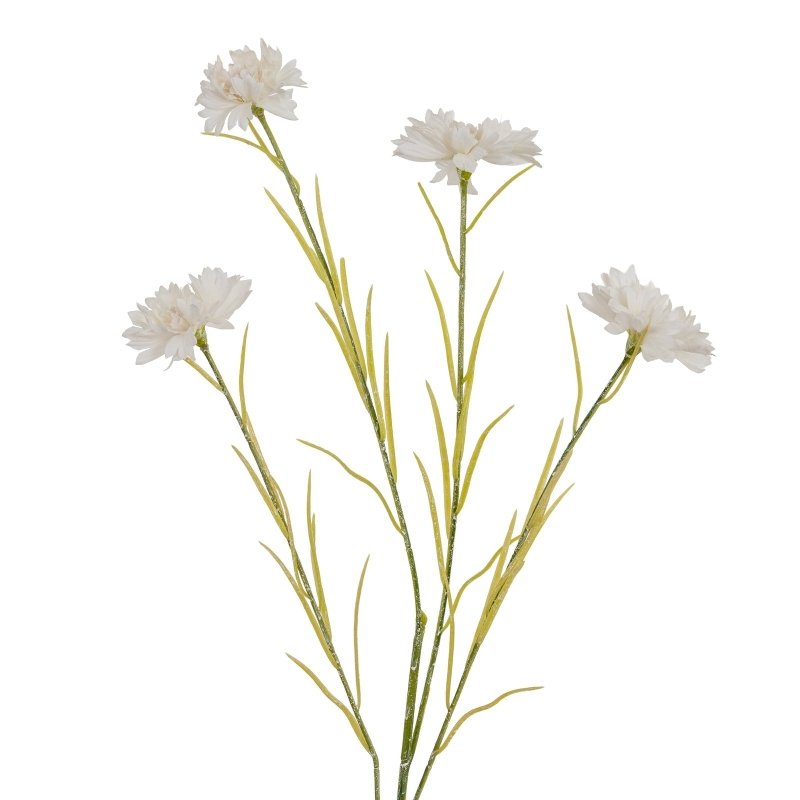 White Cornflower Stem Artificial Flower Stem - Artificial Plants & Trees - British D'sire