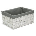 White Grey LinedScandi Storage Basket With Grey Lining - Storage Baskets - British D'sire