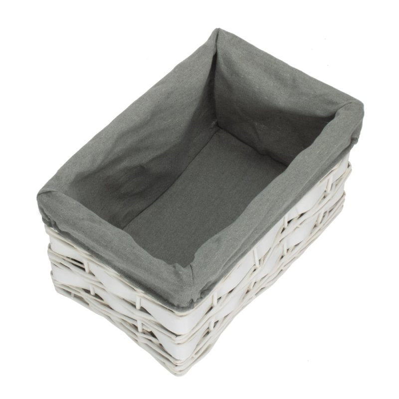 White Grey LinedScandi Storage Basket With Grey Lining - Storage Baskets - British D'sire