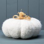 White Knitted pumpkin - Cushion - British D'sire