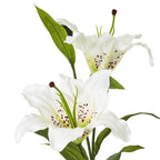 White Madonna Lily Spray Artificial Flower Stem - Artificial Plants & Trees - British D'sire