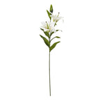 White Madonna Lily Spray Artificial Flower Stem - Artificial Plants & Trees - British D'sire