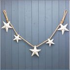 White Metal Star Christmas Garland 128cm - Garland - British D'sire