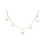 White Metal Star Christmas Garland 128cm - Garland - British D'sire